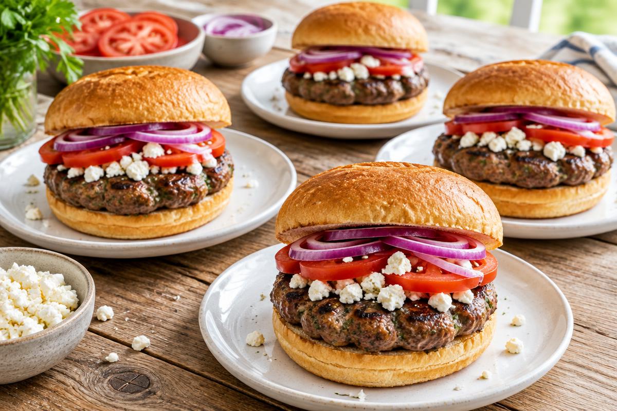 Simple Lamb Burgers with Feta